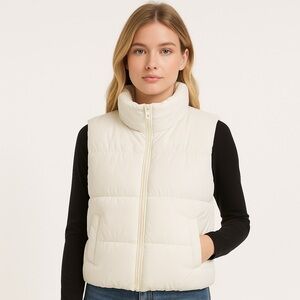 Divided White Puffer Vest
